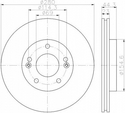 HELLA PAGID 8dd355118381 -  Тормозной диск